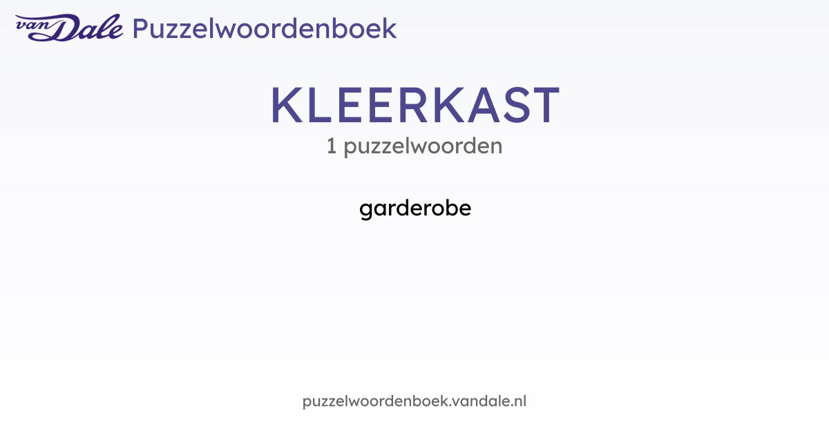 Kleerkast Voor De Wapenrok: Crossword Solutions Guide